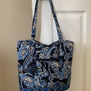 Vera Bradley Windsor Navy Paisley Quilted Tote